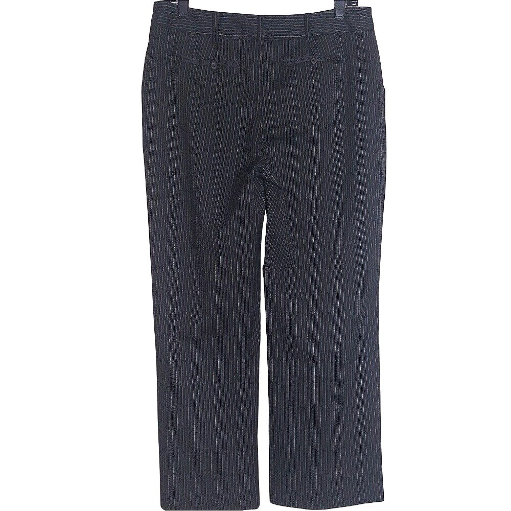 Alfani Dress Pants Women 8 Black Excellent Retro Pinstripe Wide Leg - Picture 5 of 8